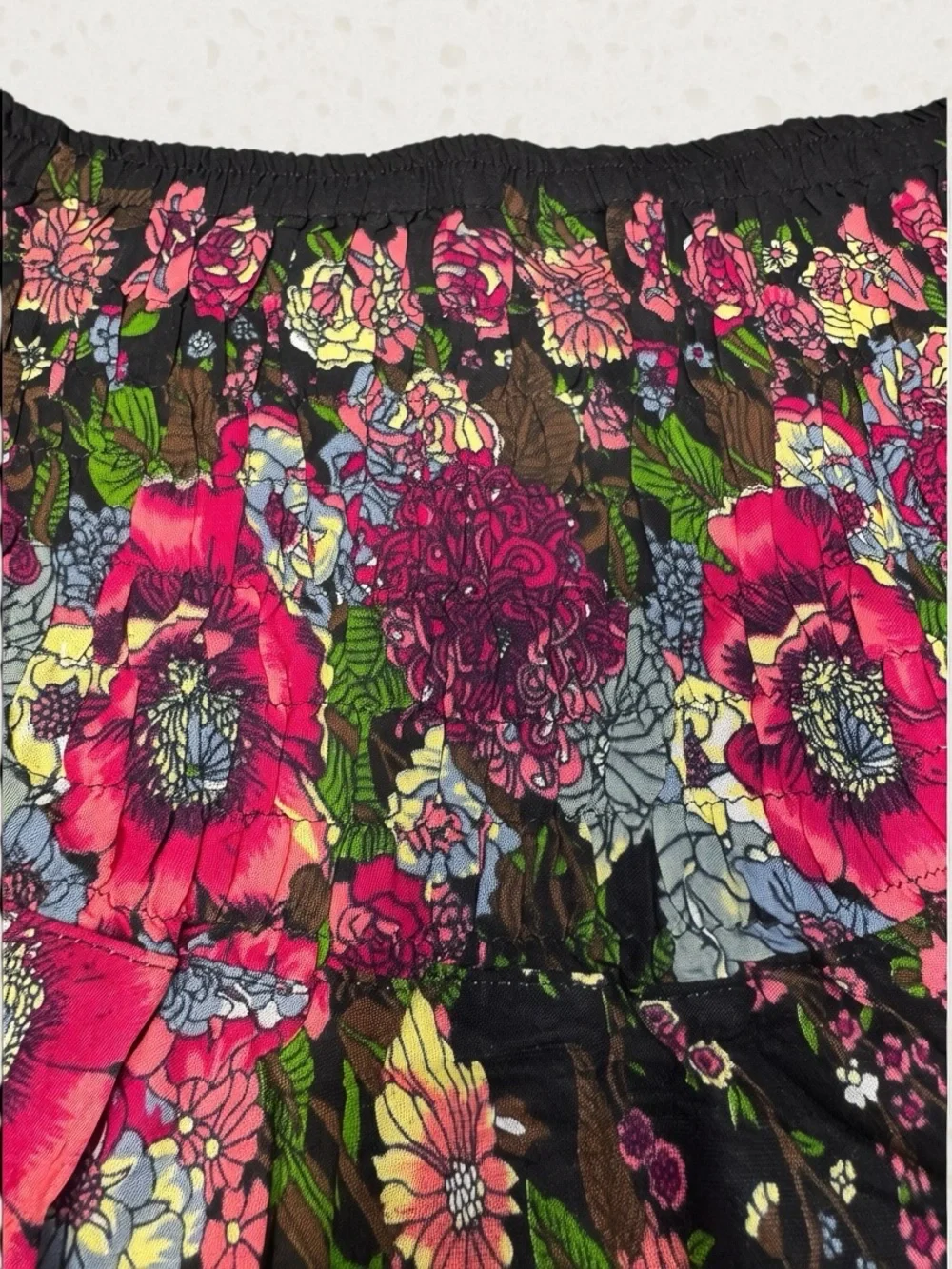 NWT New Boho Maxi Floral Rayon Skirt Size M